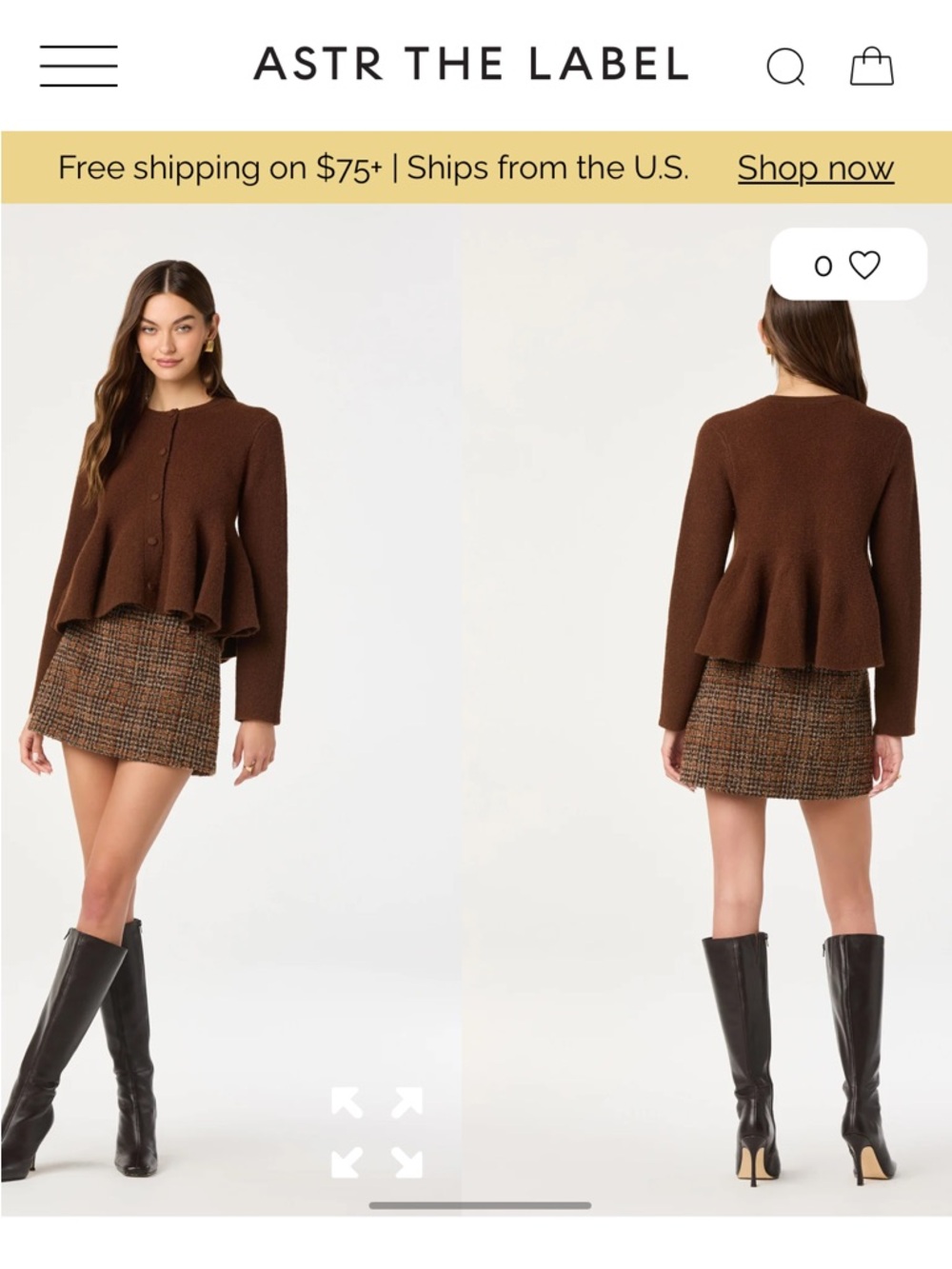 Astr Chocolate Brown sweater